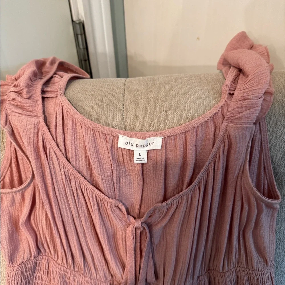 Pink Ruffled Mini Dress - Picture 2 of 5